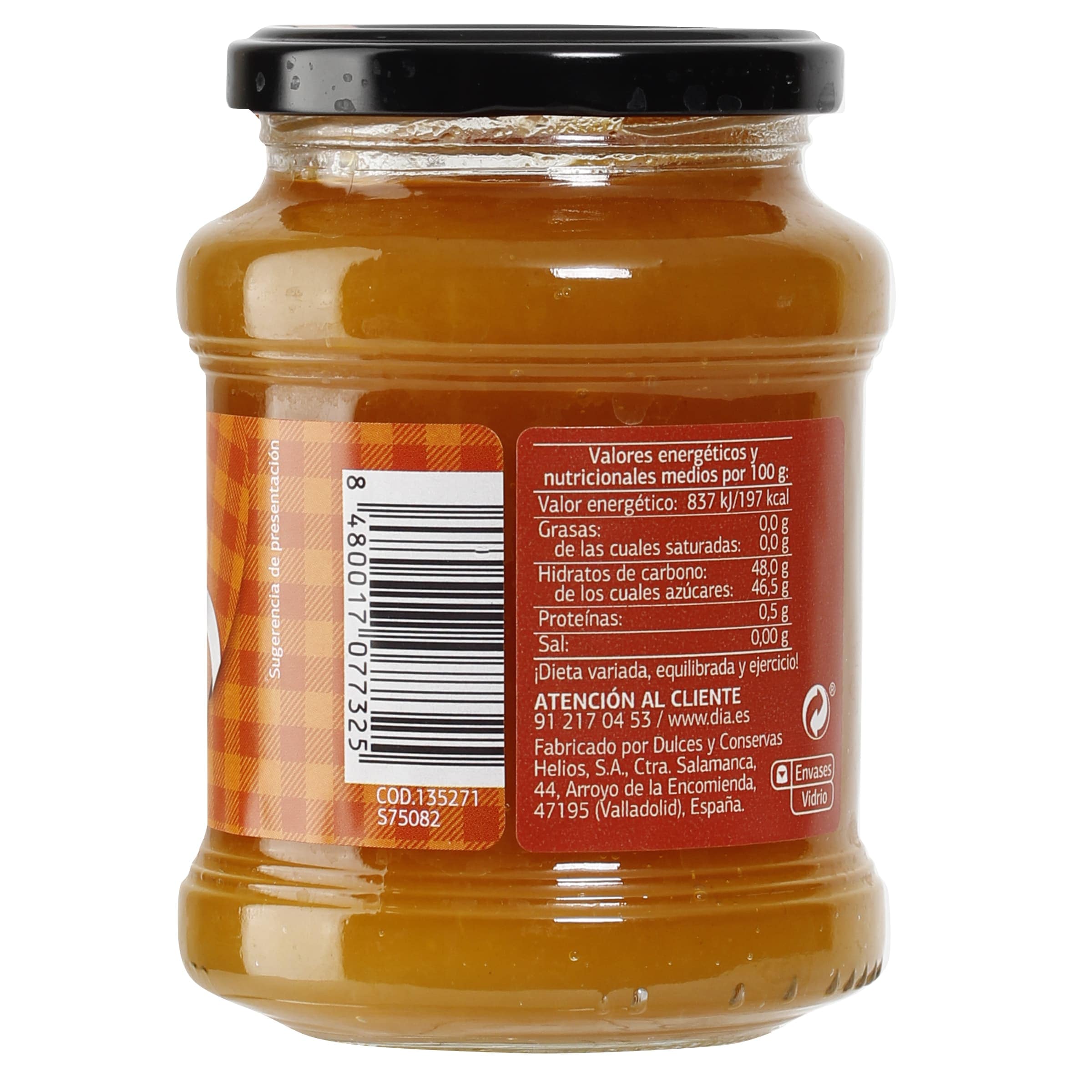 Mermelada de melocotón extra Dia Fruticampo 390 g