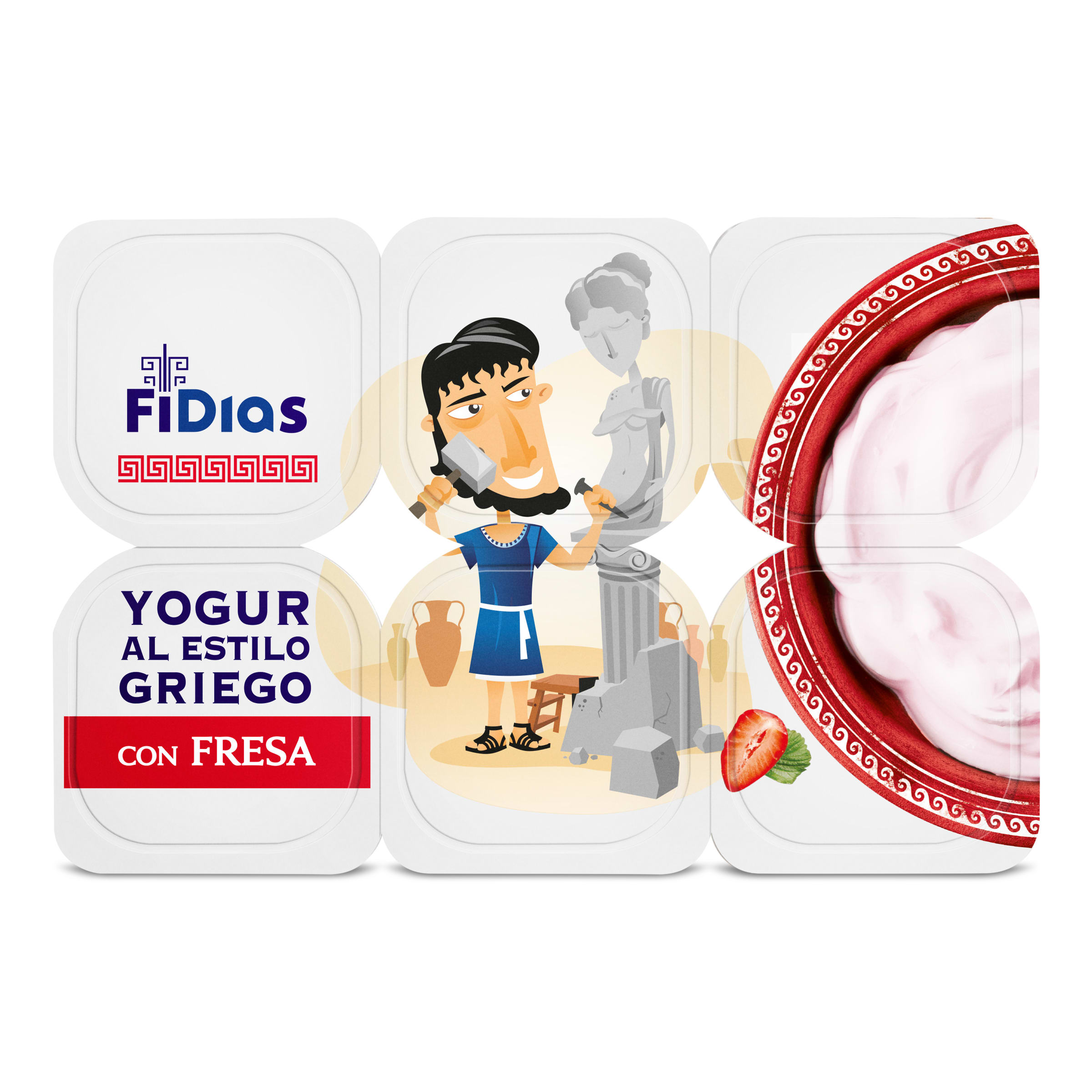 Yogur griego con fresa Dia Fidias 6 x 125 g