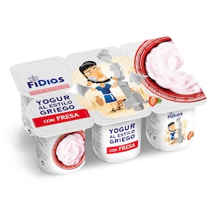 yogur griego con fresa pack 6 x 125 g