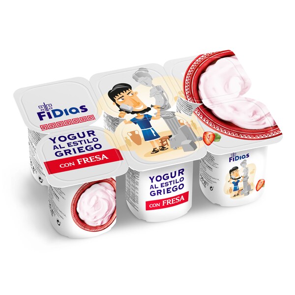 Yogur Al Estilo Griego Con Fresas Dia Fidias 6 Uds 125 Gr.