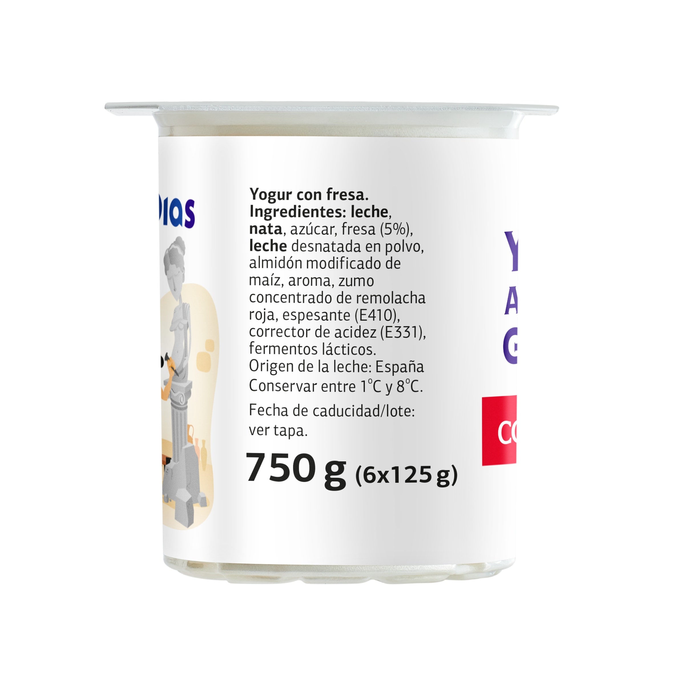 Yogur griego con fresa Dia Fidias 6 x 125 g