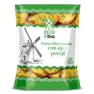 Panecillos tostados con ajo y perejil El molino de Dia bolsa 160 g-0 Panecillos tostados con ajo y perejil El molino de Dia bolsa 160 g-0