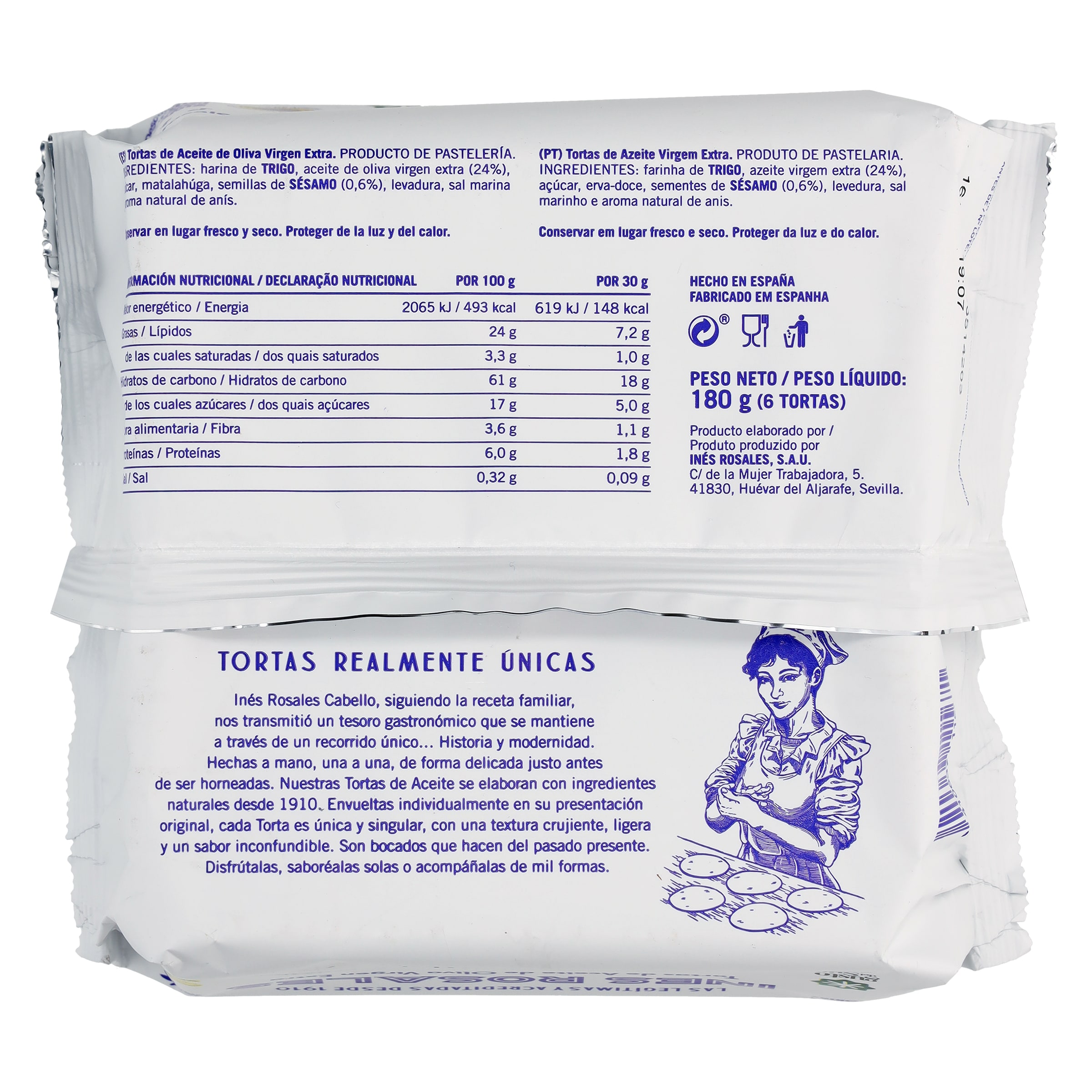 Tortas de anís con aceite de oliva Inés Rosales 180 g