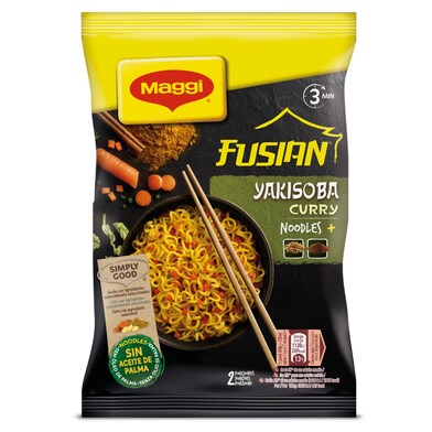 Pasta oriental yakisoba curry Fusian sobre 120 g-0