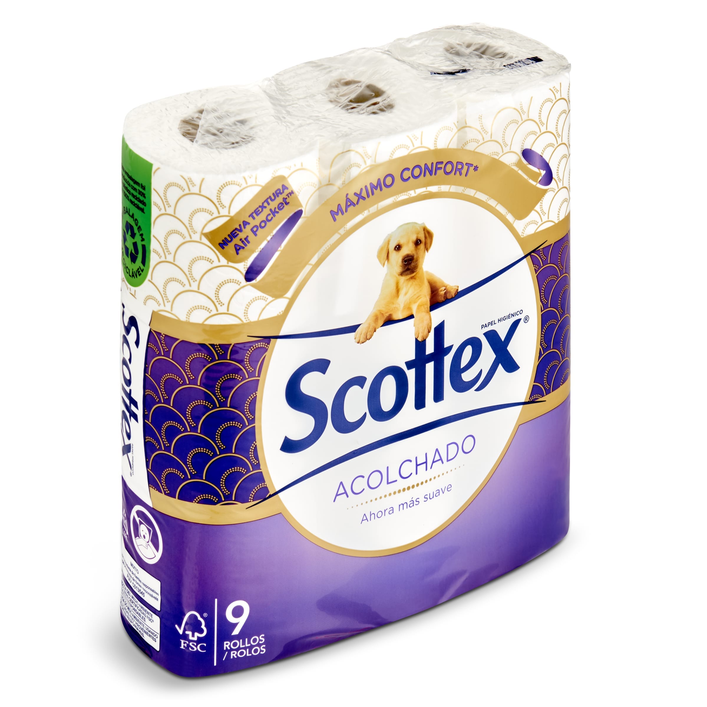 Papel higiénico acolchado 3 capas Scottex bolsa 9 unidades - Supermercados  DIA
