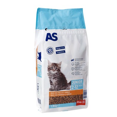 Alimento para gatos junior As Dia bolsa 1.5 Kg-0