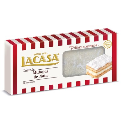 Turrón de milhojas de nata Lacasa caja 200 g-0 Turrón de milhojas de nata Lacasa caja 200 g-0