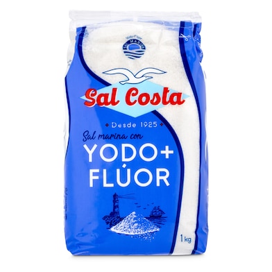 Sal con yodo más flúor Costa paquete 1 Kg-0