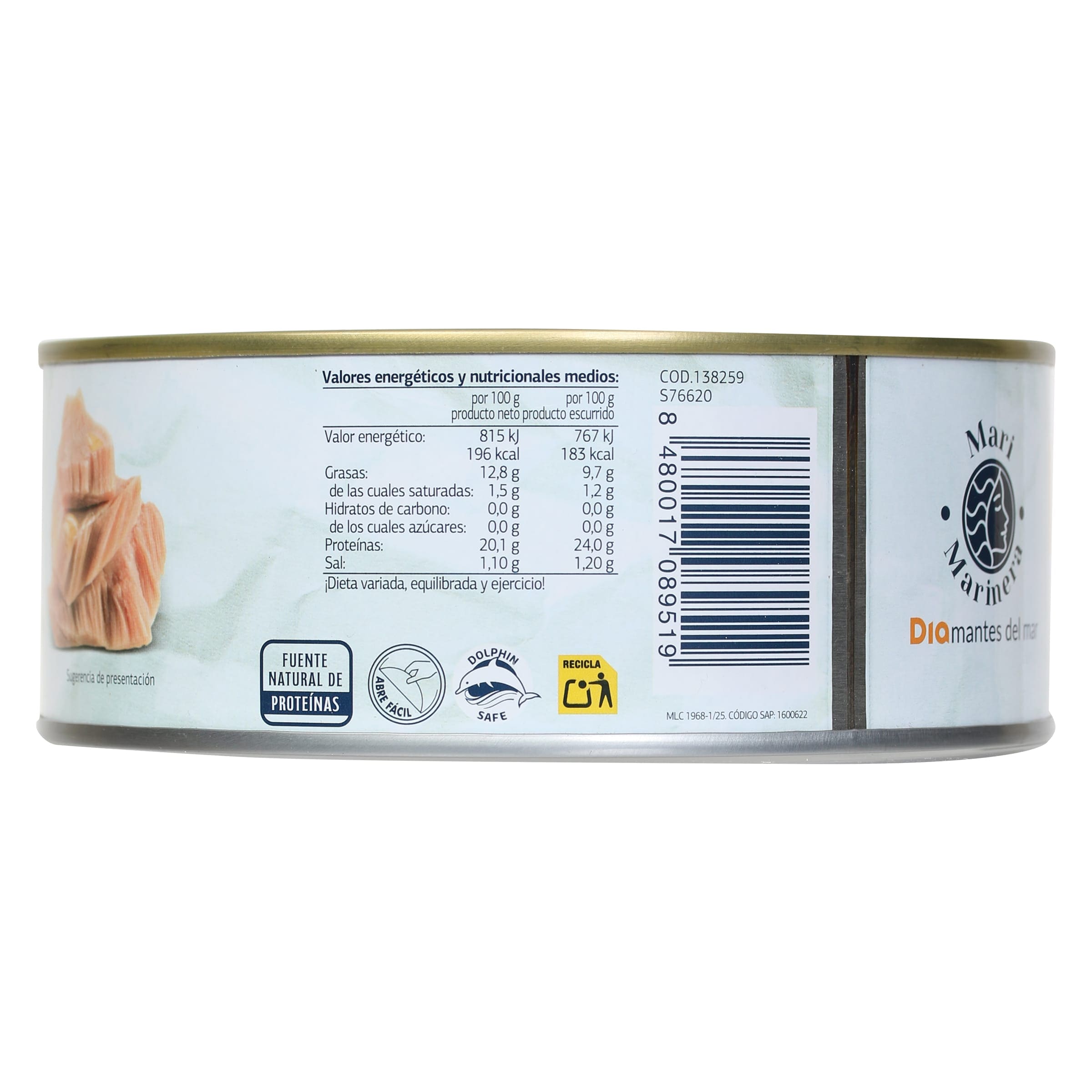 Atún en aceite de girasol Dia Mari Marinera 650 g