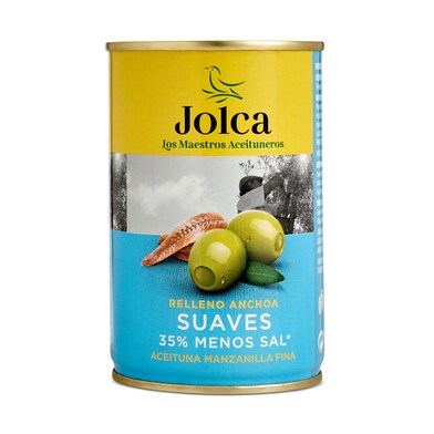 Aceitunas rellenas de anchoa suave Jolca lata 130 g-0