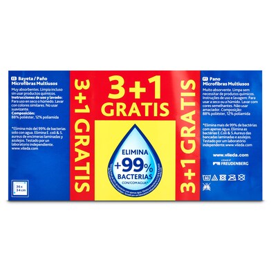 Bayeta microfibra multiusos VILEDA BOLSA 4 UD-1 Bayeta microfibra multiusos VILEDA BOLSA 4 UD-1