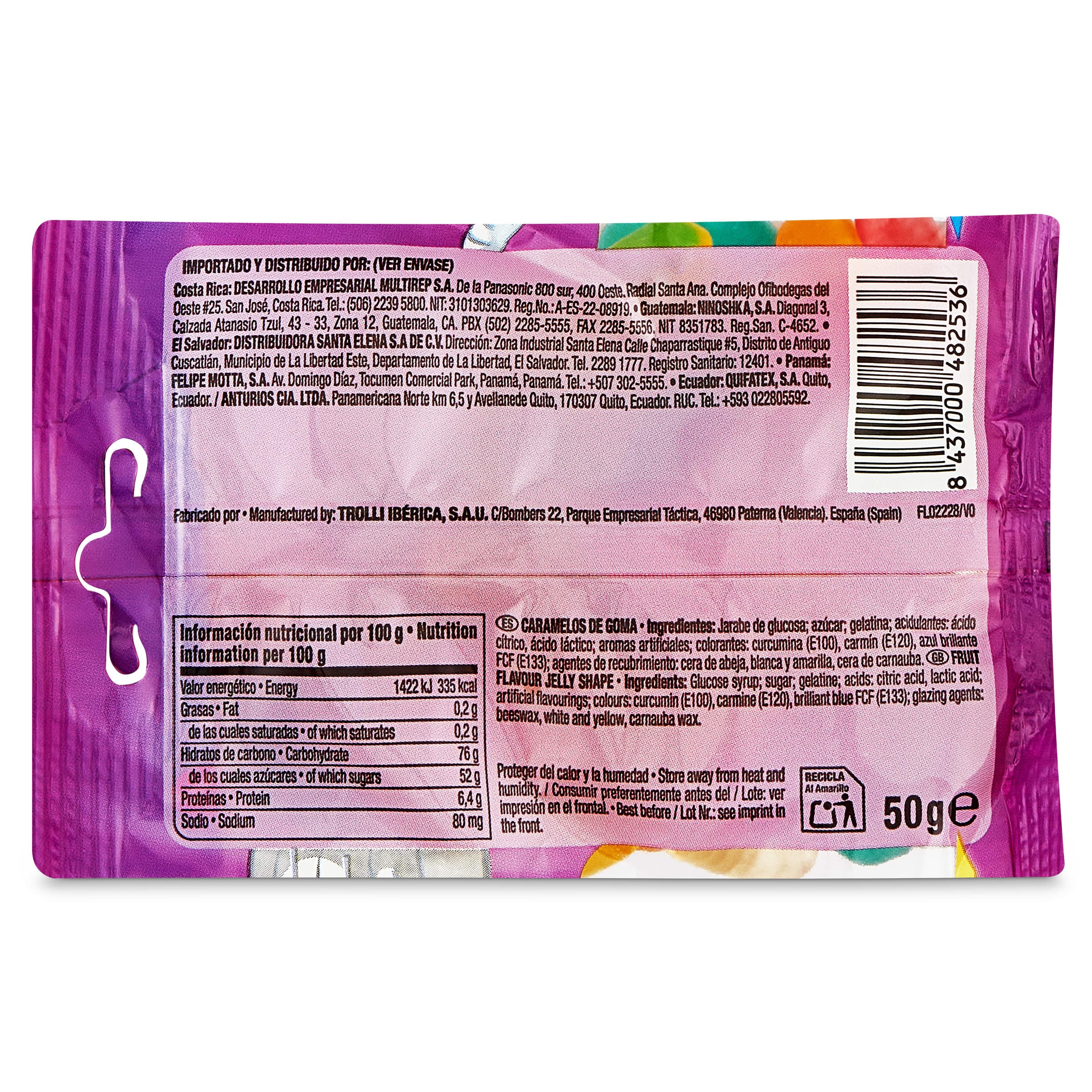 Golosinas gusanos neón Trolli 50 g