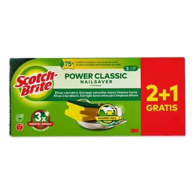 Estropajo salvauñas classic SCOTCH BRITE BOLSA 3 UD-1 Estropajo salvauñas classic SCOTCH BRITE BOLSA 3 UD-1