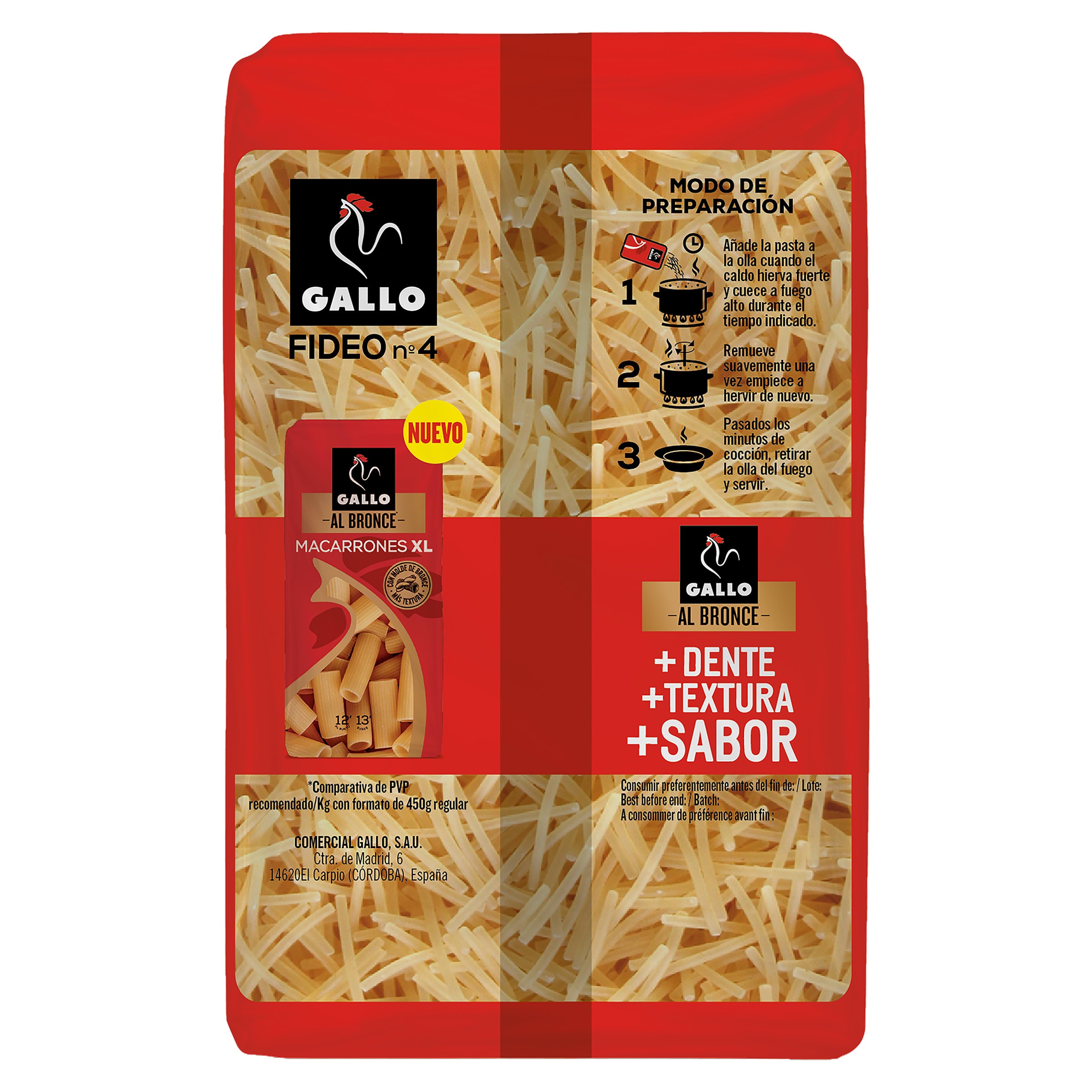 Fideo N.º 4 Gallo 450 g