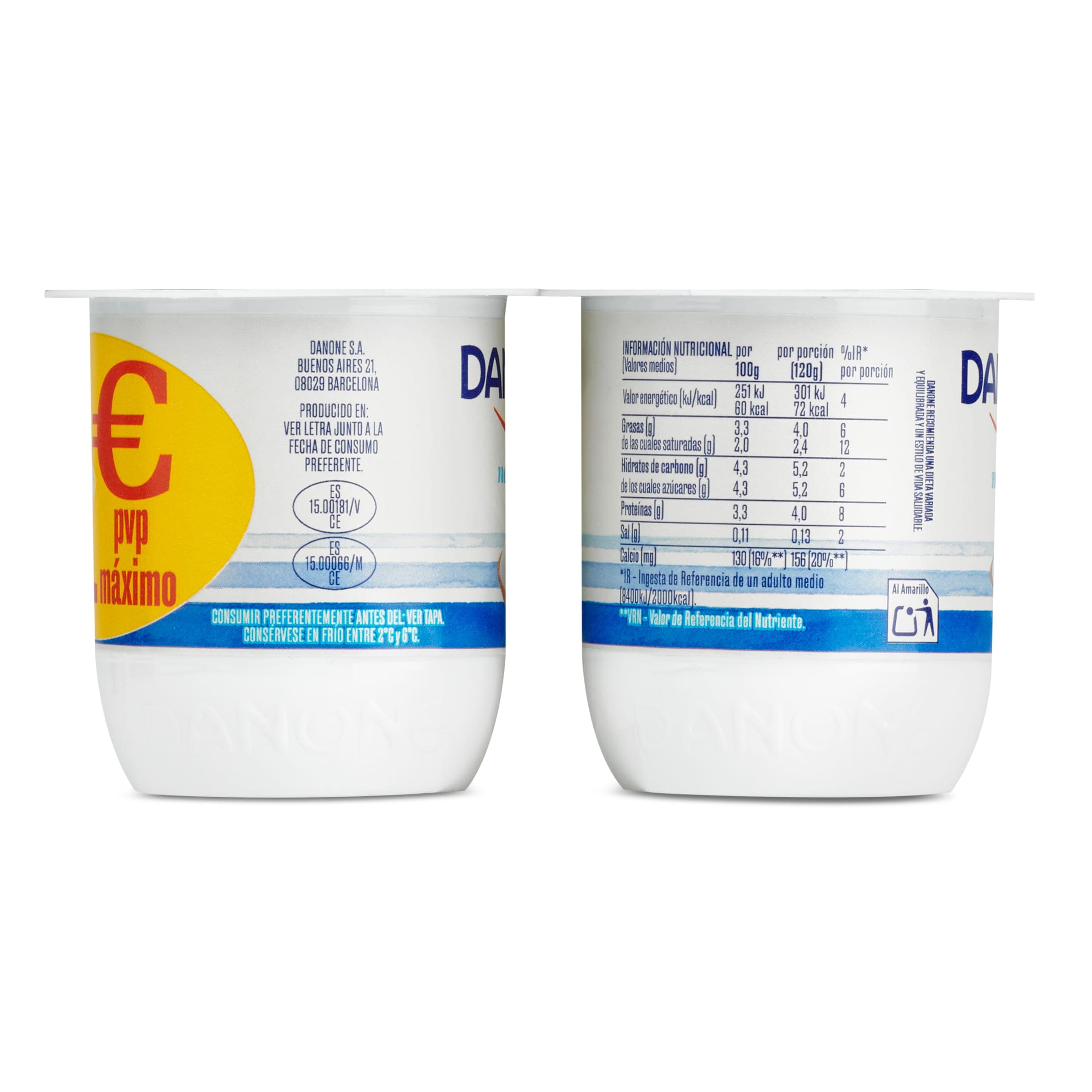 Yogur natural Danone 4 x 120 g