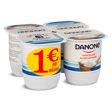 Yogur natural azucarado Danone pack 4 x 120 g-0