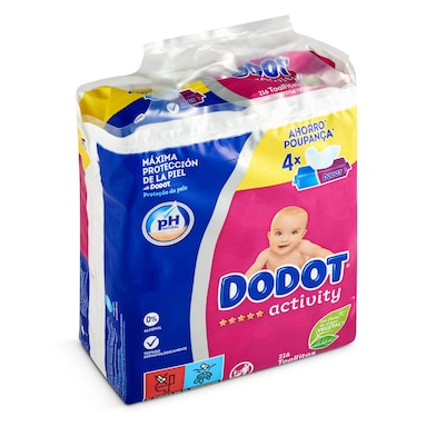Toallitas bebé Dodot bolsa 216 unidades-0