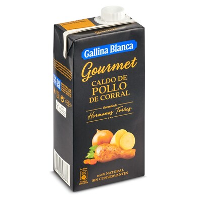 Caldo de pollo de corral 100% natural Gallina Blanca brik 1 l-0 Caldo de pollo de corral 100% natural Gallina Blanca brik 1 l-0