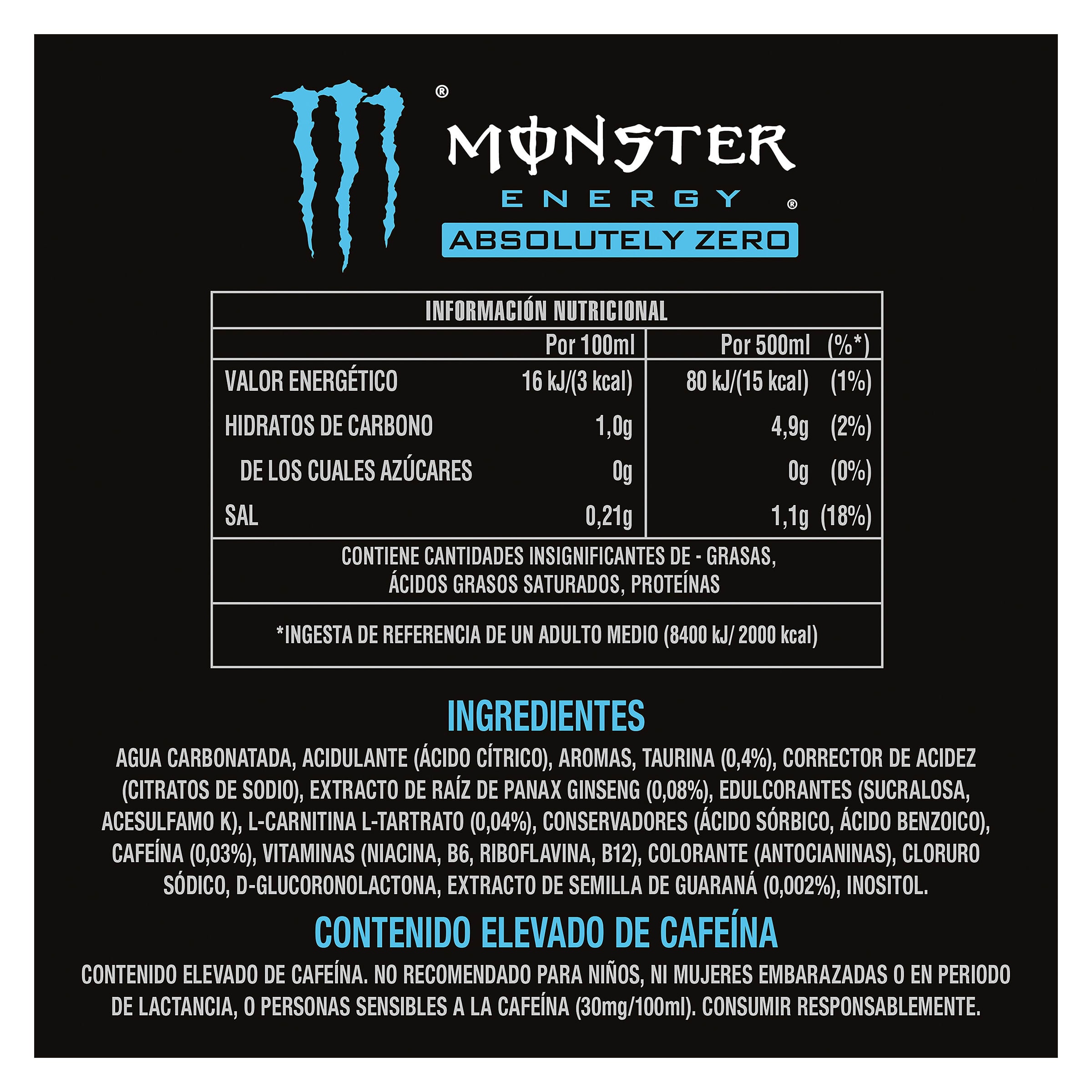 Monster absolutely zero 500 ml