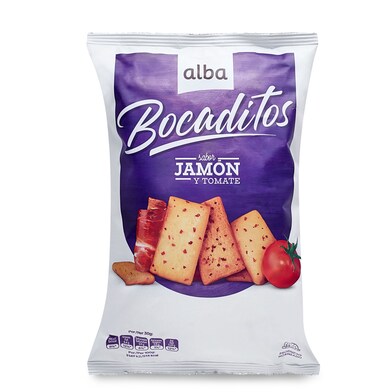 Bocaditos de pan sabor jamón y tomate Alba bolsa 110 g-0 Bocaditos de pan sabor jamón y tomate Alba bolsa 110 g-0