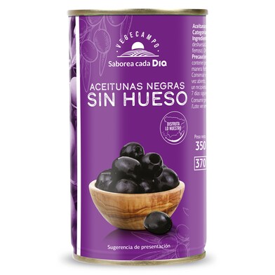 Aceitunas negras sin hueso Vegecampo de Dia lata 150 g-0