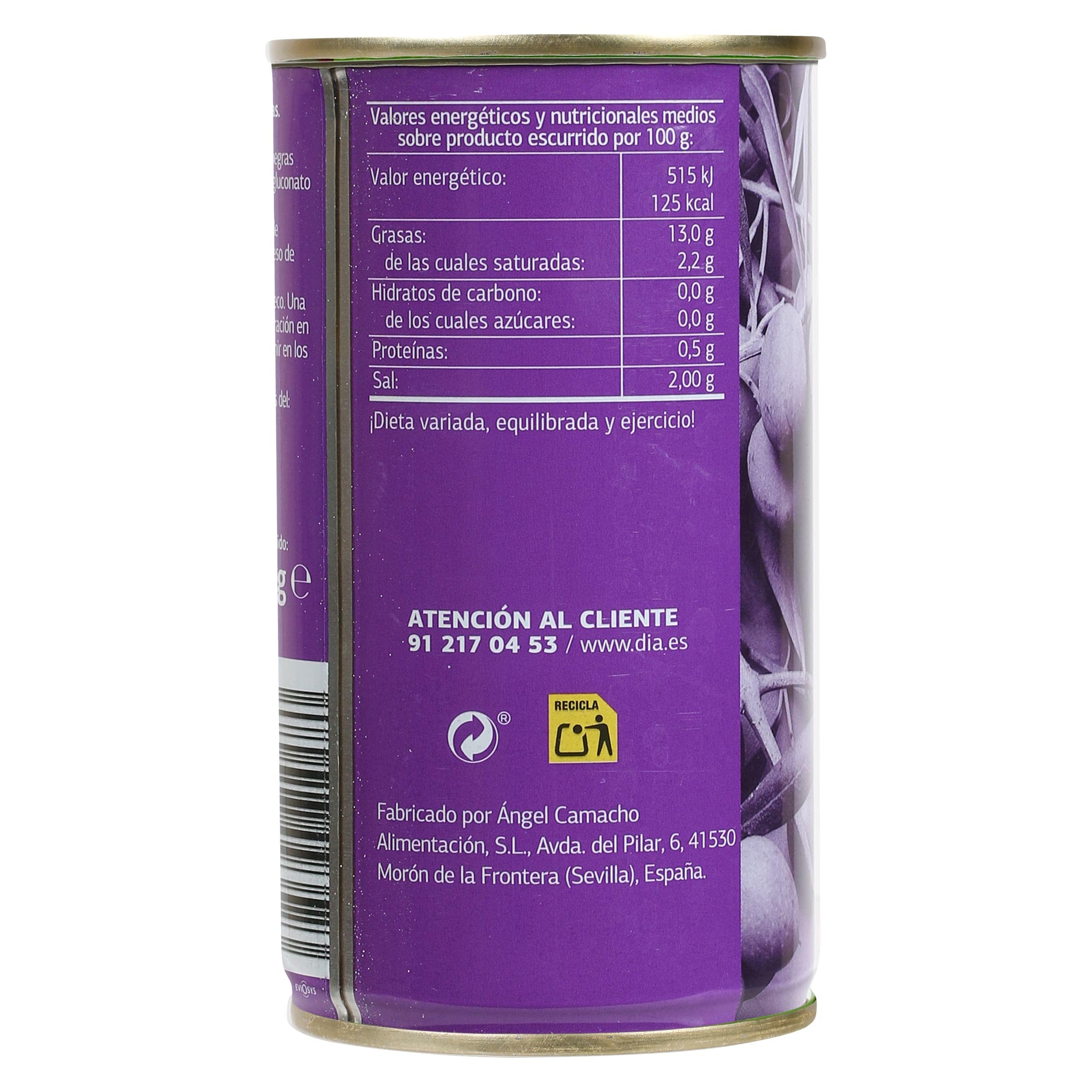 Aceitunas negras sin hueso Dia Vegecampo 150 g