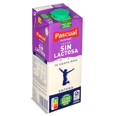 Leche entera sin lactosa Pascual brik 1 l-0