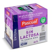 Leche entera sin lactosa Pascual brik 6 x 1 l