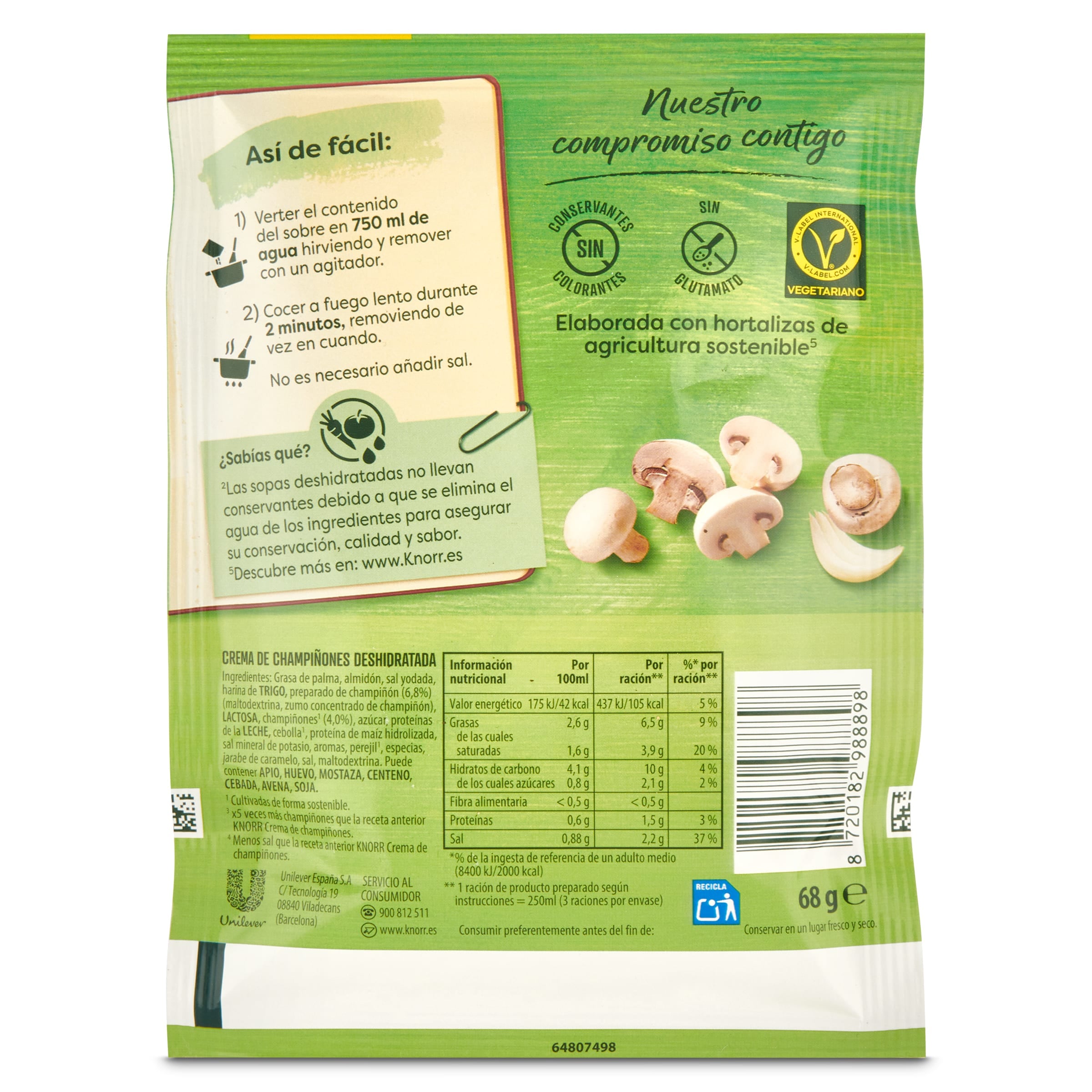 Crema de champiñones Knorr 68 g