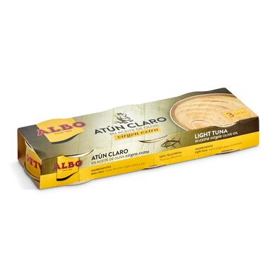 Atún claro en aceite de oliva virgen extra Albo lata 3 x 48 g-0