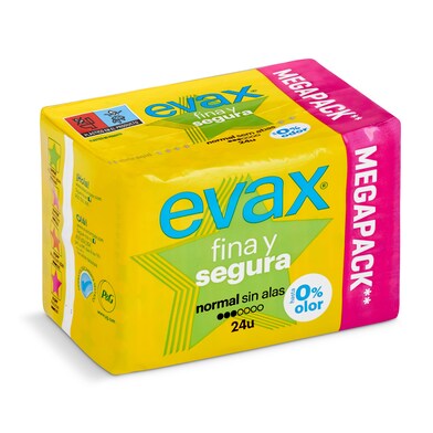 Compresas normal sin alas Evax bolsa 24 unidades-0 Compresas normal sin alas Evax bolsa 24 unidades-0