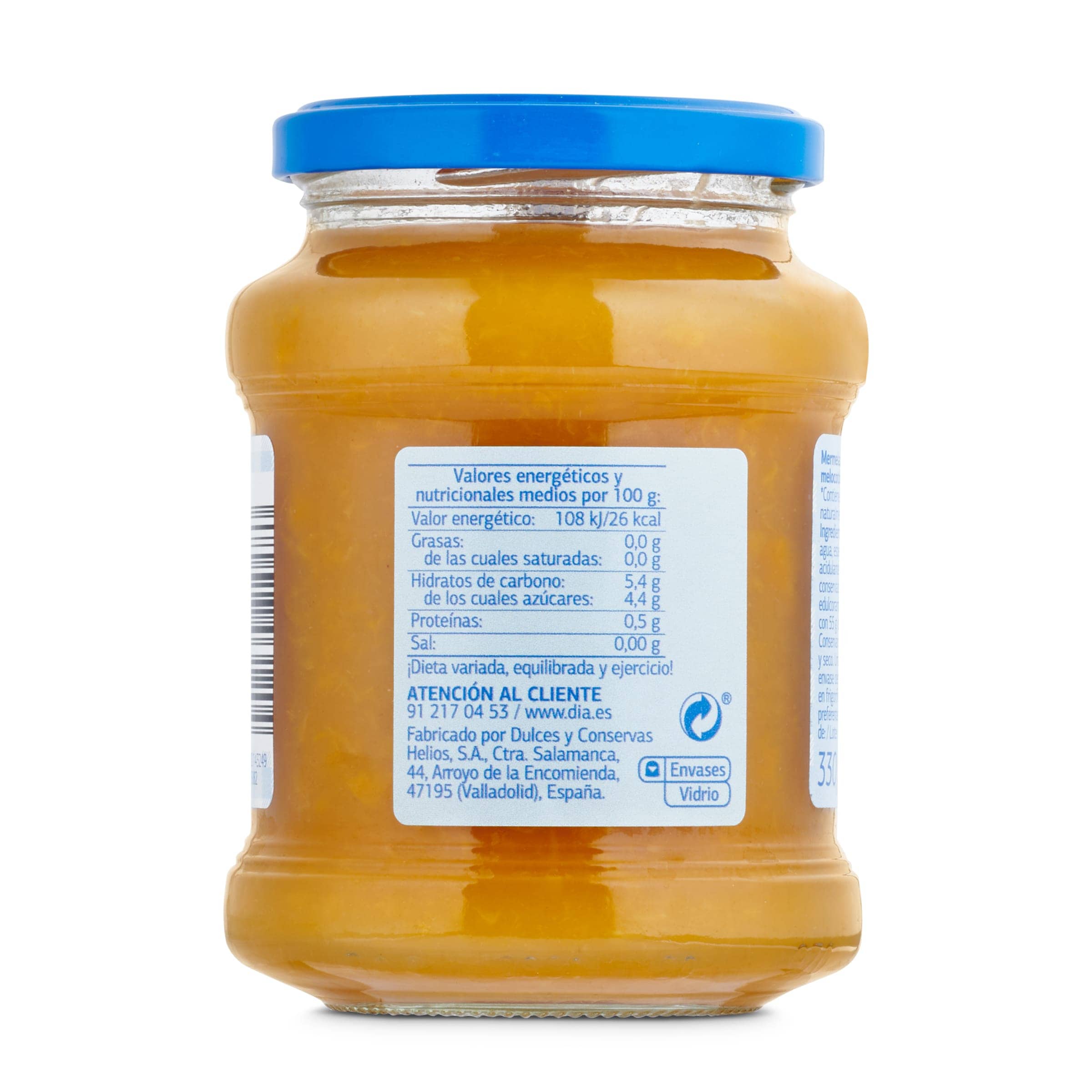 Mermelada de melocotón 0% sin azúcares añadidos Dia Fruticampo 330 g