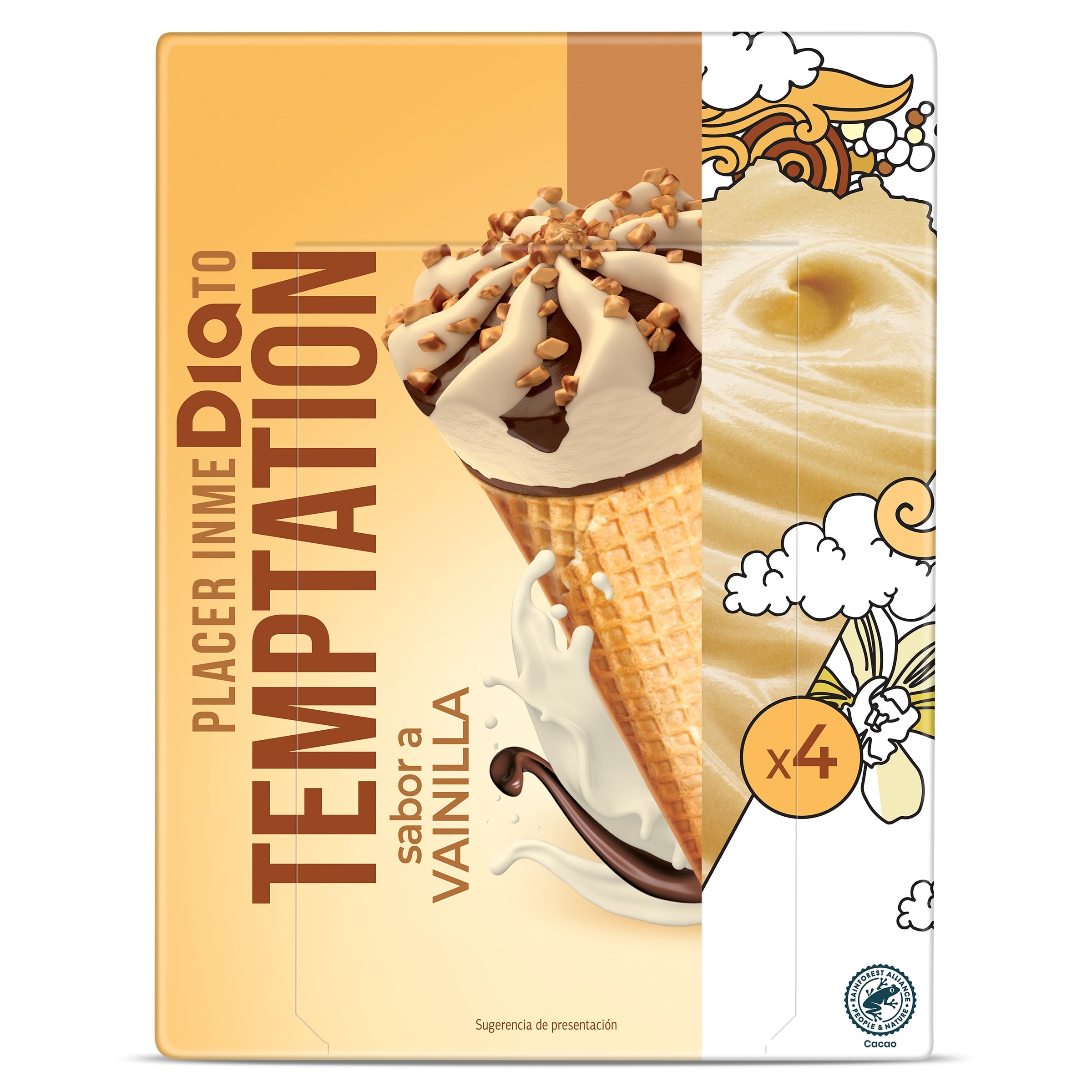 Conos de vainilla Dia Temptation 4 x 68 g