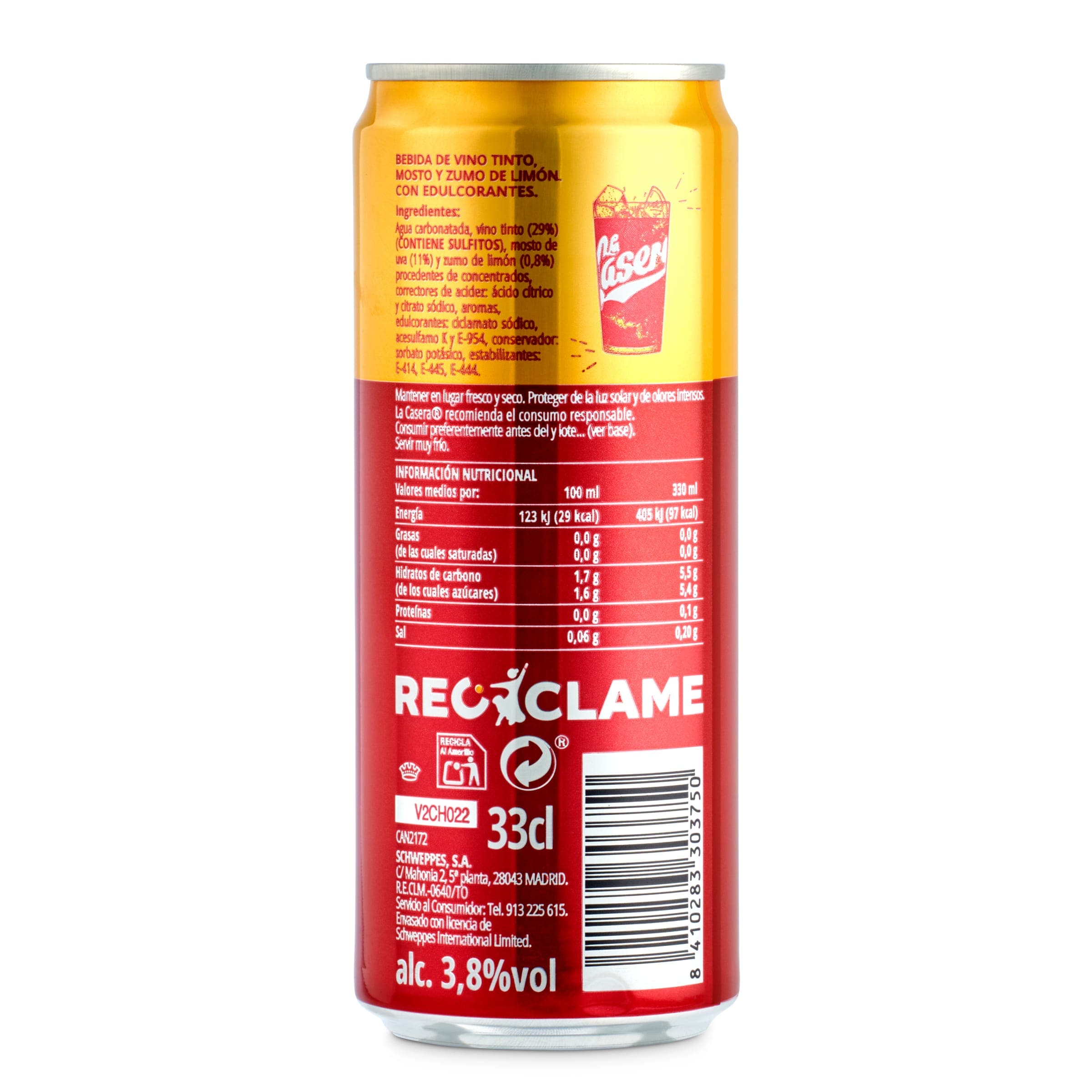 Tinto de verano con limón La Casera 33 cl