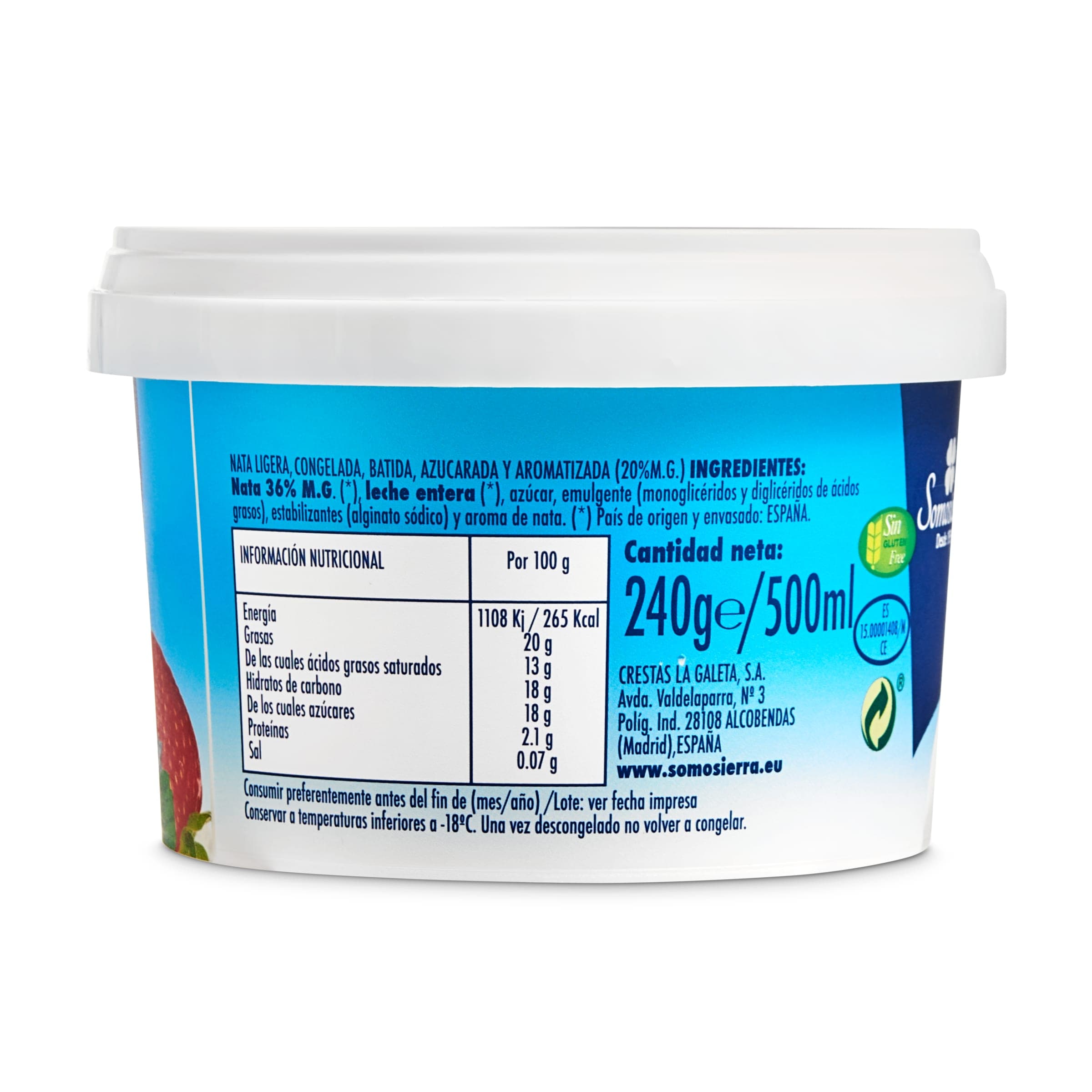 Nata montada congelada Somosierra 240 g
