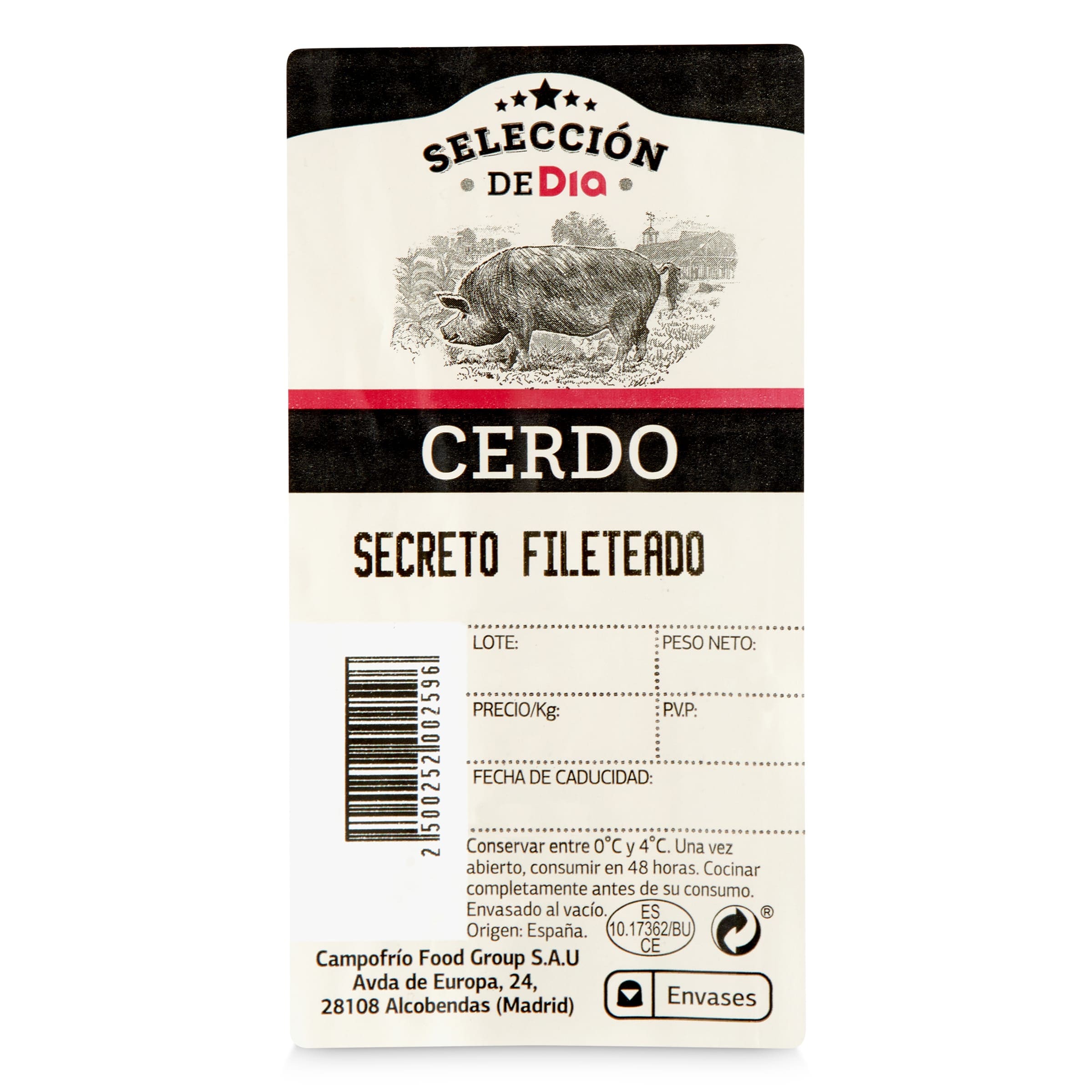 Secreto de cerdo Selección de Dia 600 g aprox.