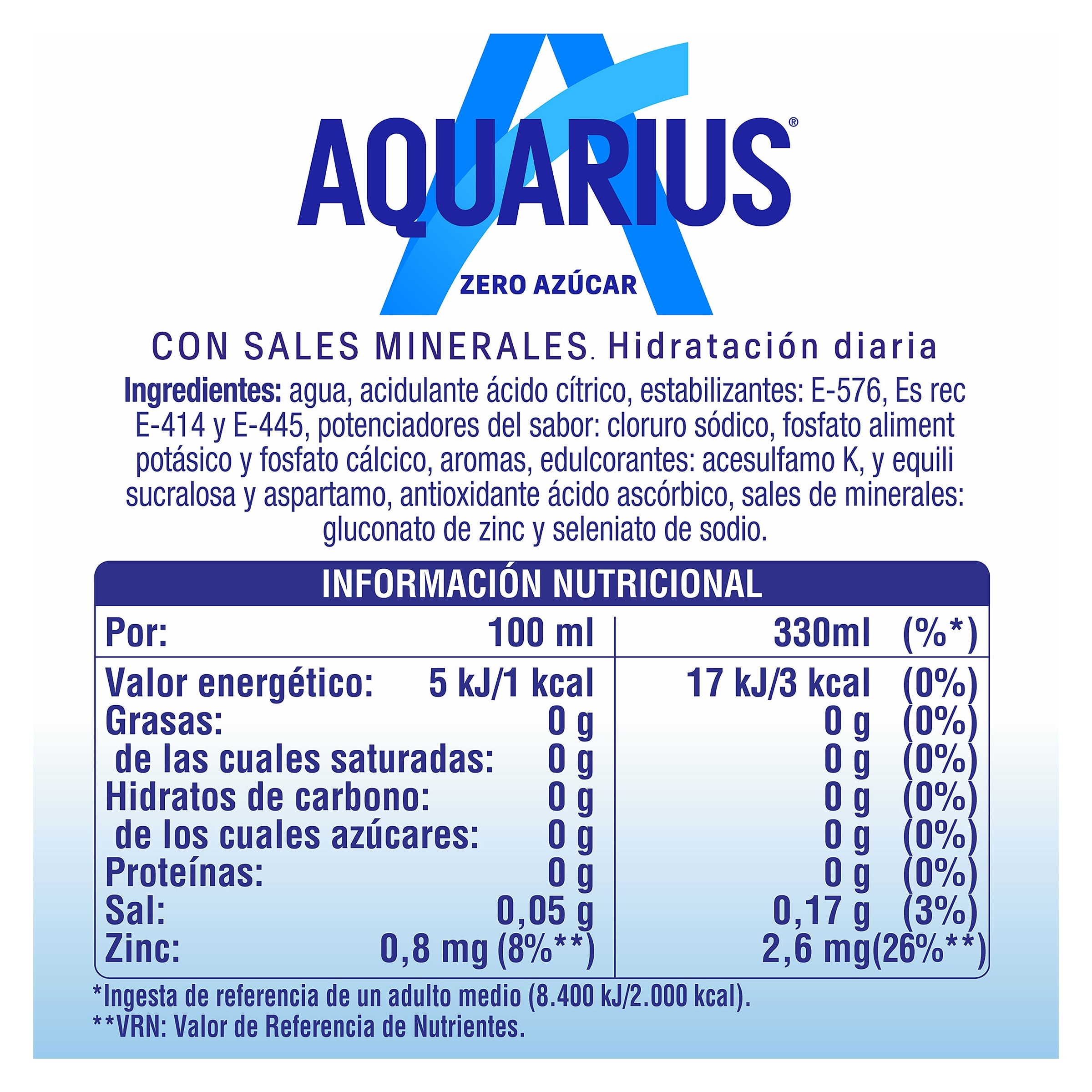 Aquarius de limón zero 330 ml