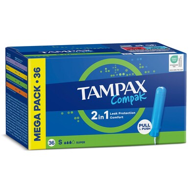 Tampón compak super Tampax caja 36 unidades-0
