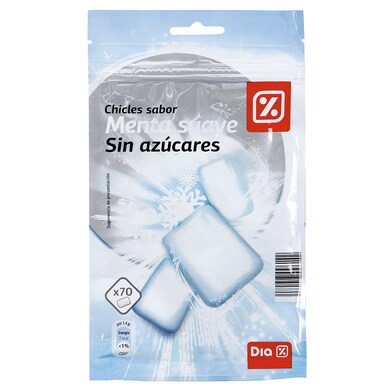 Chicles sabor menta suave sin azúcar Dia bolsa 98 g-0