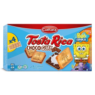 Galletas rellenas de chocolate y crema choco guay Cuétara Tostarica caja 168 g-0 Galletas rellenas de chocolate y crema choco guay Cuétara Tostarica caja 168 g-0