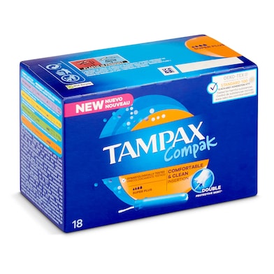 Tampones super plus compak Tampax caja 18 unidades-0