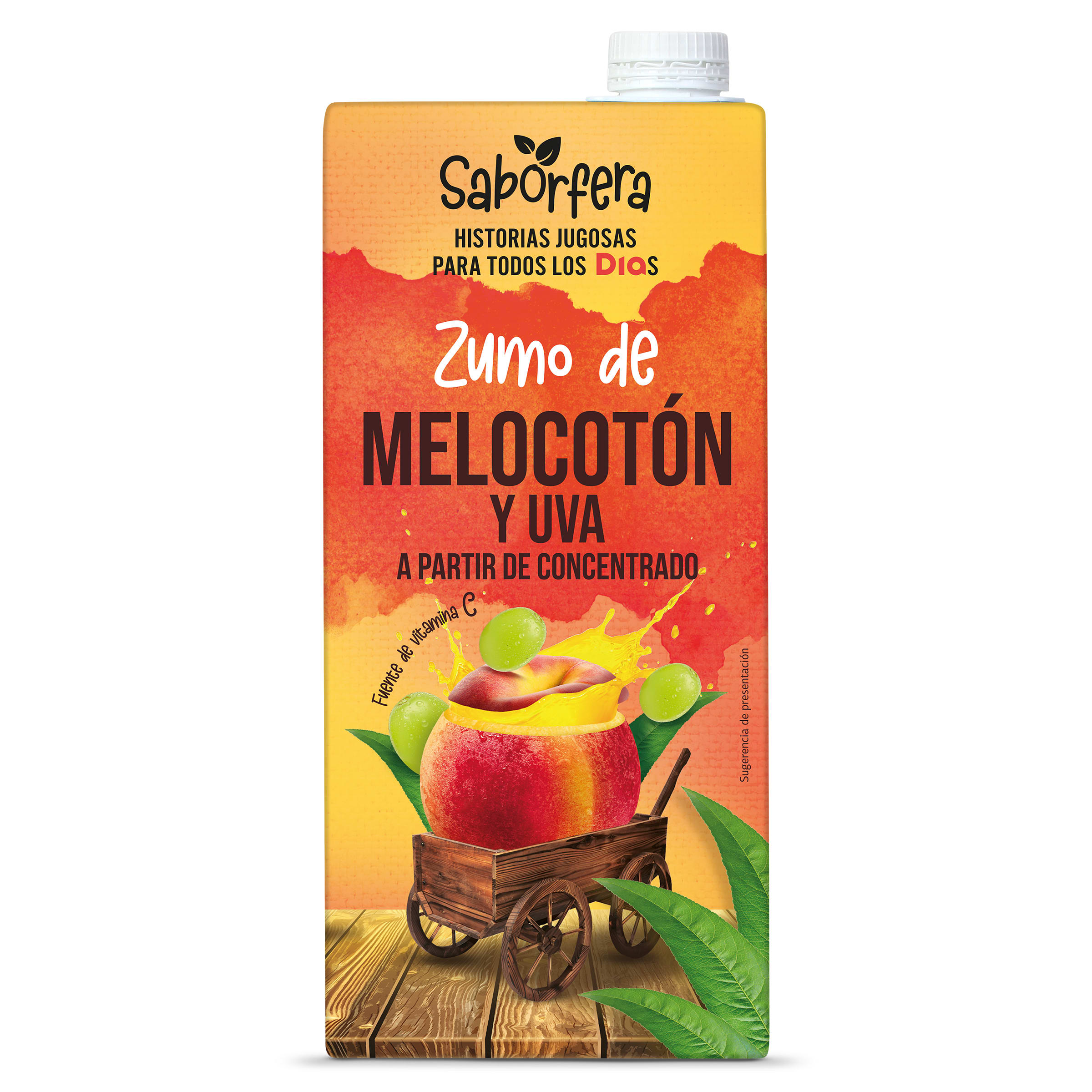 Zumo de melocotón y uva Dia Saborfera 1 L