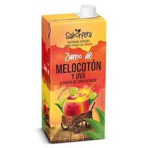 zumo de melocoton y uva 1 l