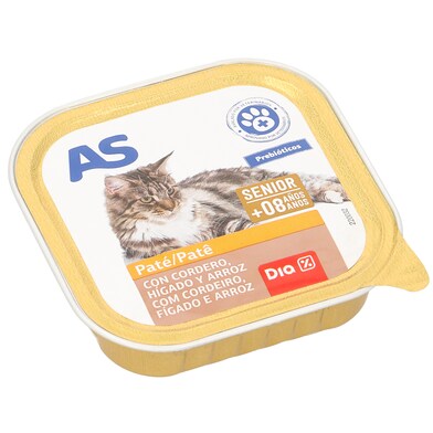 Alimento para gatos con cordero e hígado As Dia tarrina 100 g-0