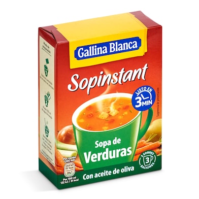 Sopa de verduras con picatostes Gallina Blanca Sopinstant caja 51 g-0