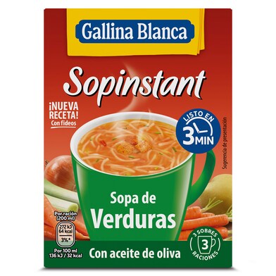 Sopa de verduras con picatostes Gallina Blanca Sopinstant caja 51 g-0