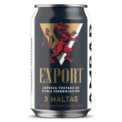Cerveza tostada tres maltas de doble fermentación Ambar lata 33 cl-0 Cerveza tostada tres maltas de doble fermentación Ambar lata 33 cl-0