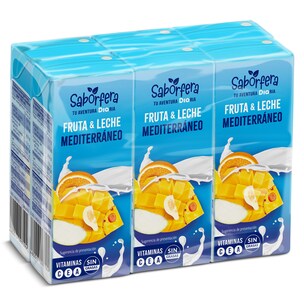 bebida de fruta y leche mediterraneo pack 6 x 200 ml