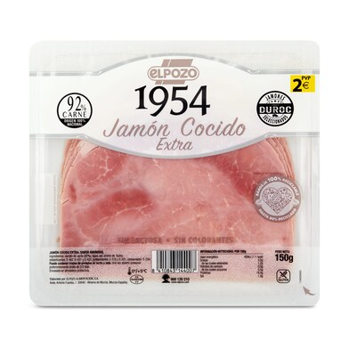Jamón cocido extra ELPOZO 1954 SOBRE 150 GR-1 Jamón cocido extra ELPOZO 1954 SOBRE 150 GR-1