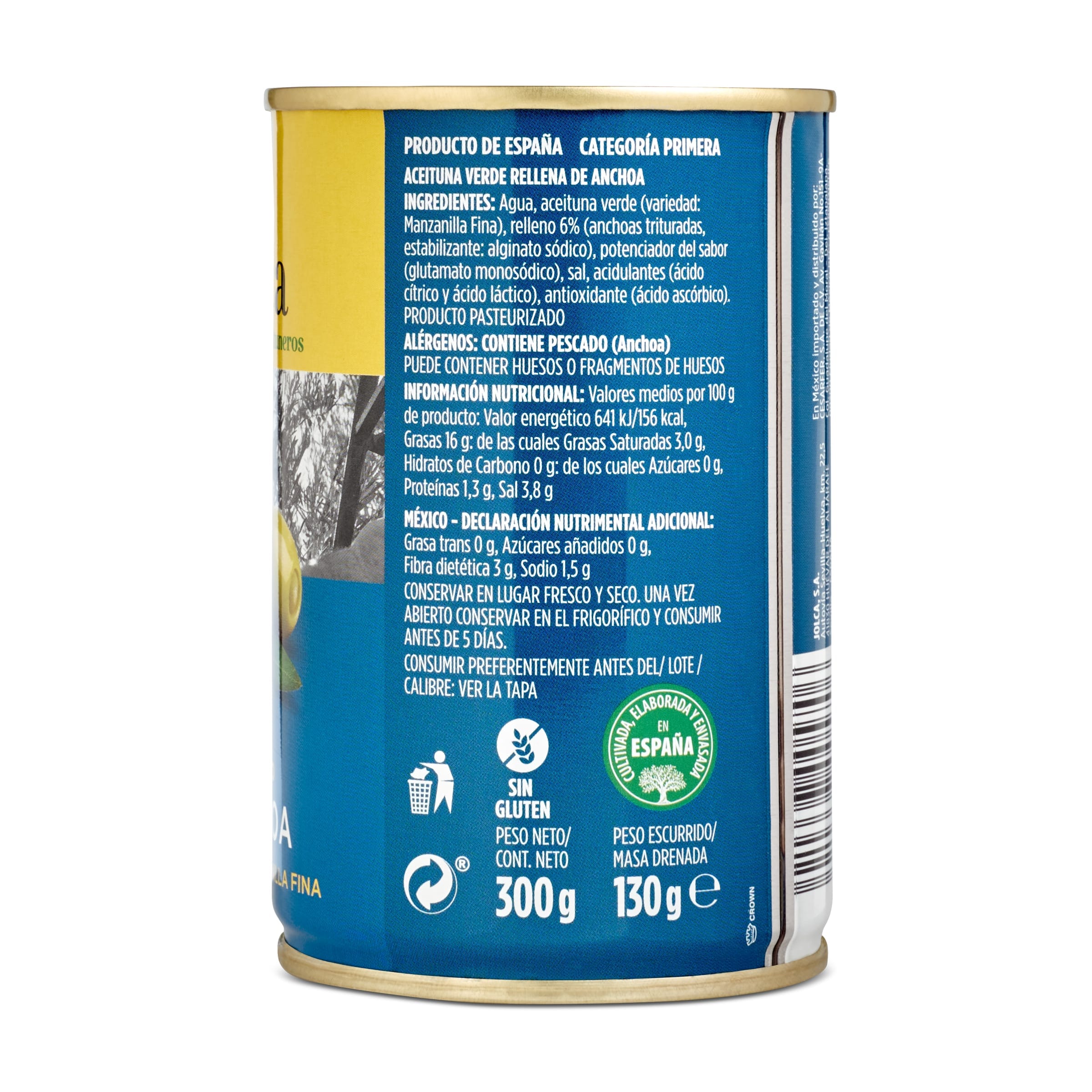 Aceitunas rellenas de anchoa Jolca 130 g